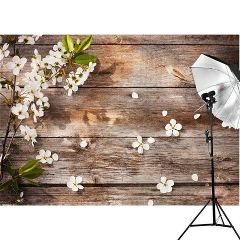 Wood Wall Flower Photography Backdrop
