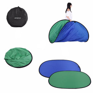 Collapsible  Blue/Green Photography Backdrop